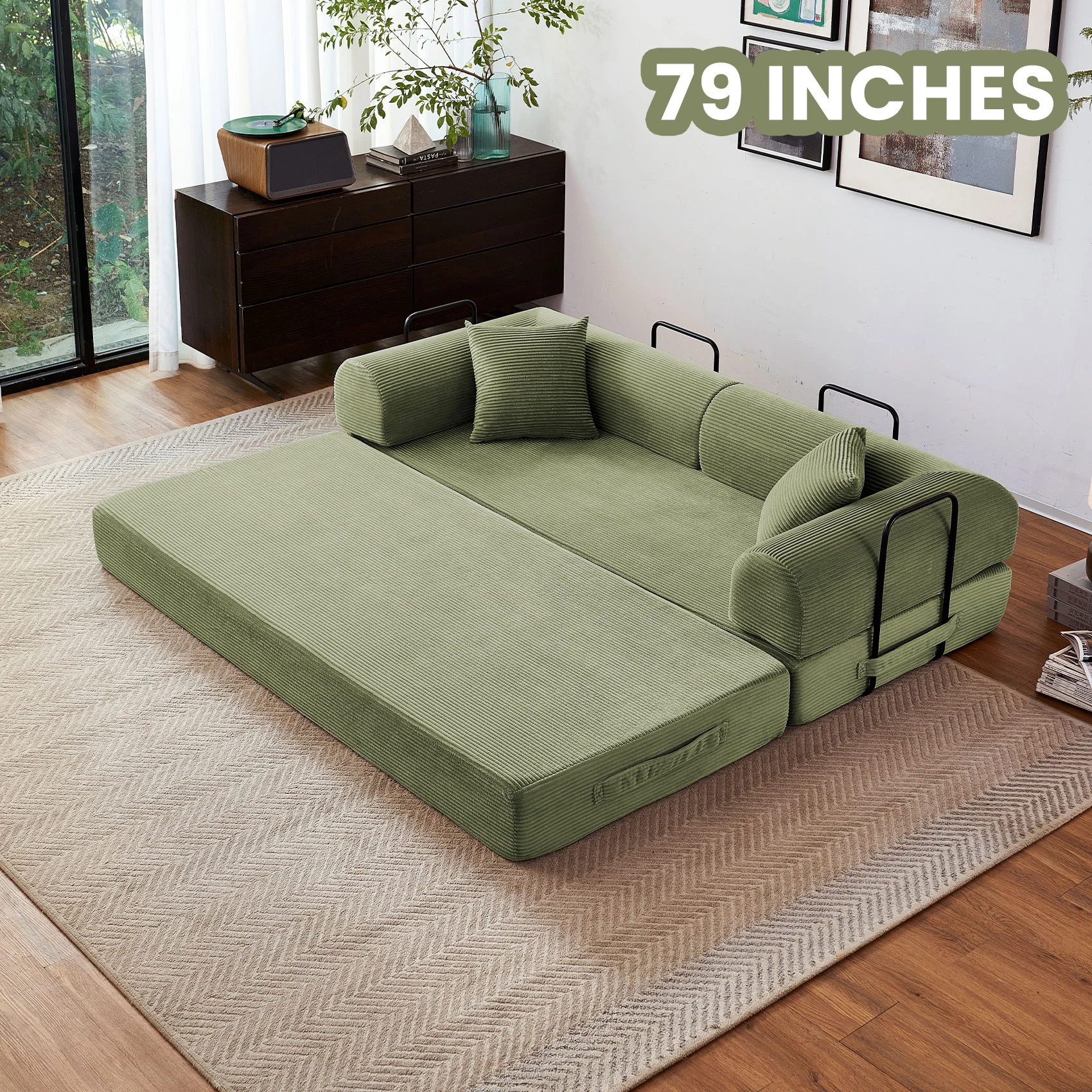 79'' Boneless Couch Foldable Convertible - Image 3