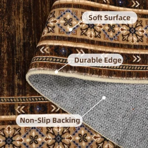 Area Rug 8x10 Washable Rug Brown Modern - Thumbnail Image 2