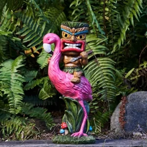 Solar Powered Garden Figurine Tiki