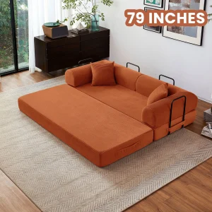 79'' Boneless Couch Foldable Convertible - Thumbnail Image 15