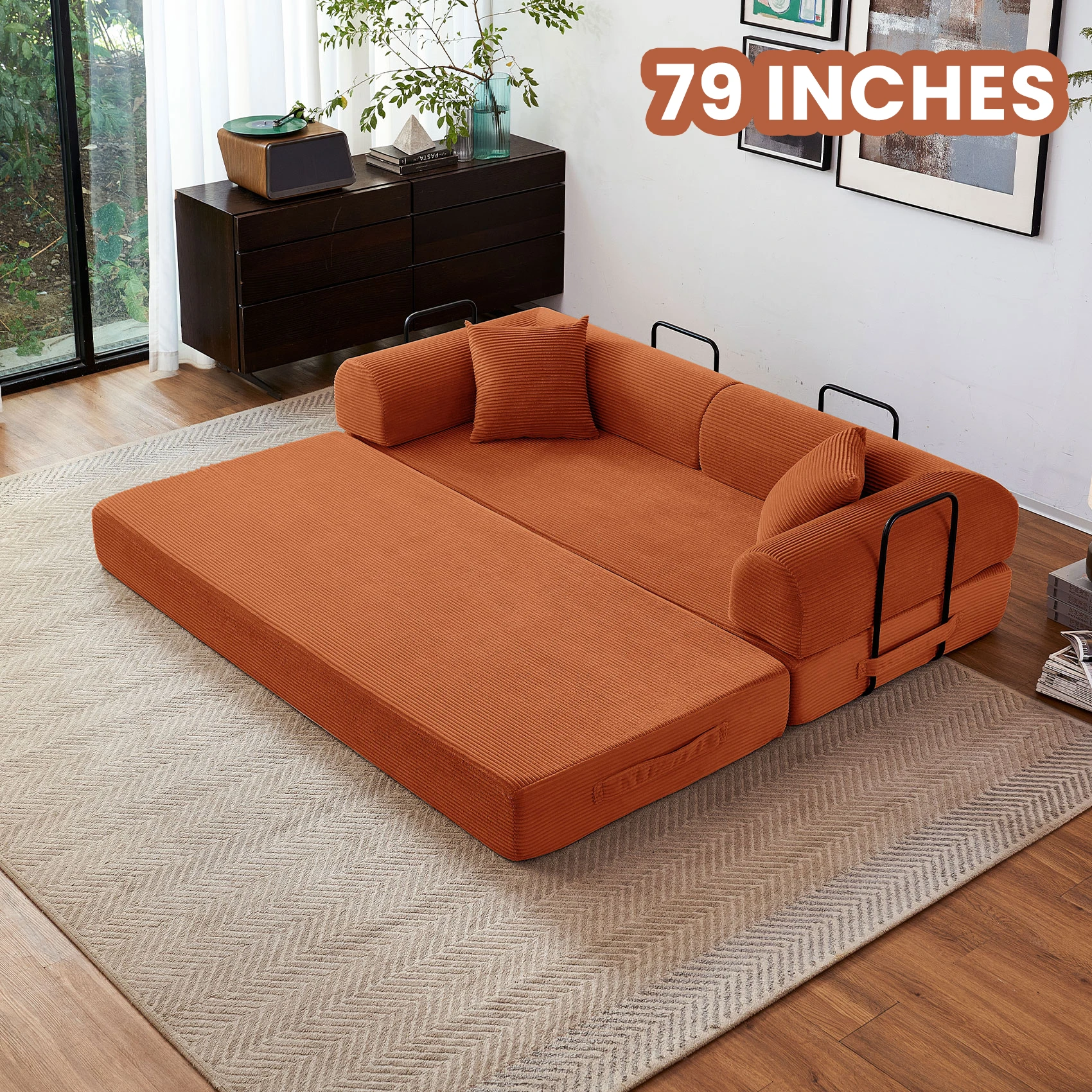 79'' Boneless Couch Foldable Convertible - Image 15