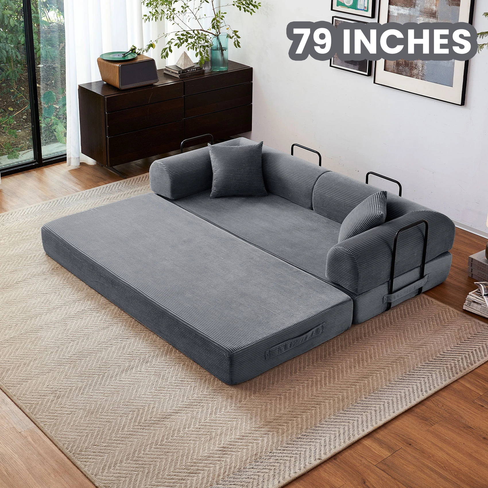 79'' Boneless Couch Foldable Convertible - Image 4