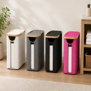 Toilet Paper Storage Basket with Lid, - Thumbnail Image 2