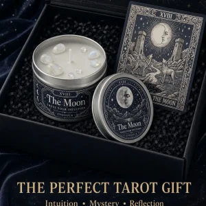 The Moon Tarot Candle with White Crystal Stones, - Thumbnail Image 7