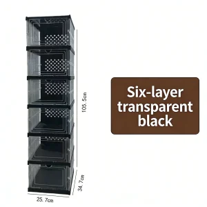 Stackable Plastic Shoe Storage Box for Closet - Thumbnail Image 3
