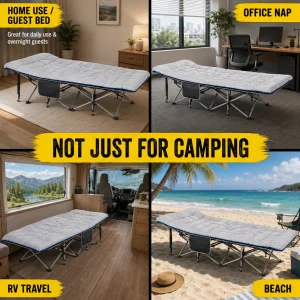 Folding Camping Cot with Thick Padded Mattress - Thumbnail Image 2