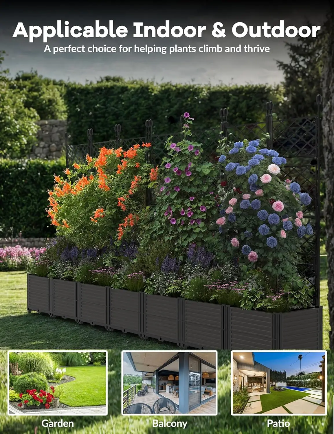 Plastic Planter Box w/ Trellis Rack - Image 4
