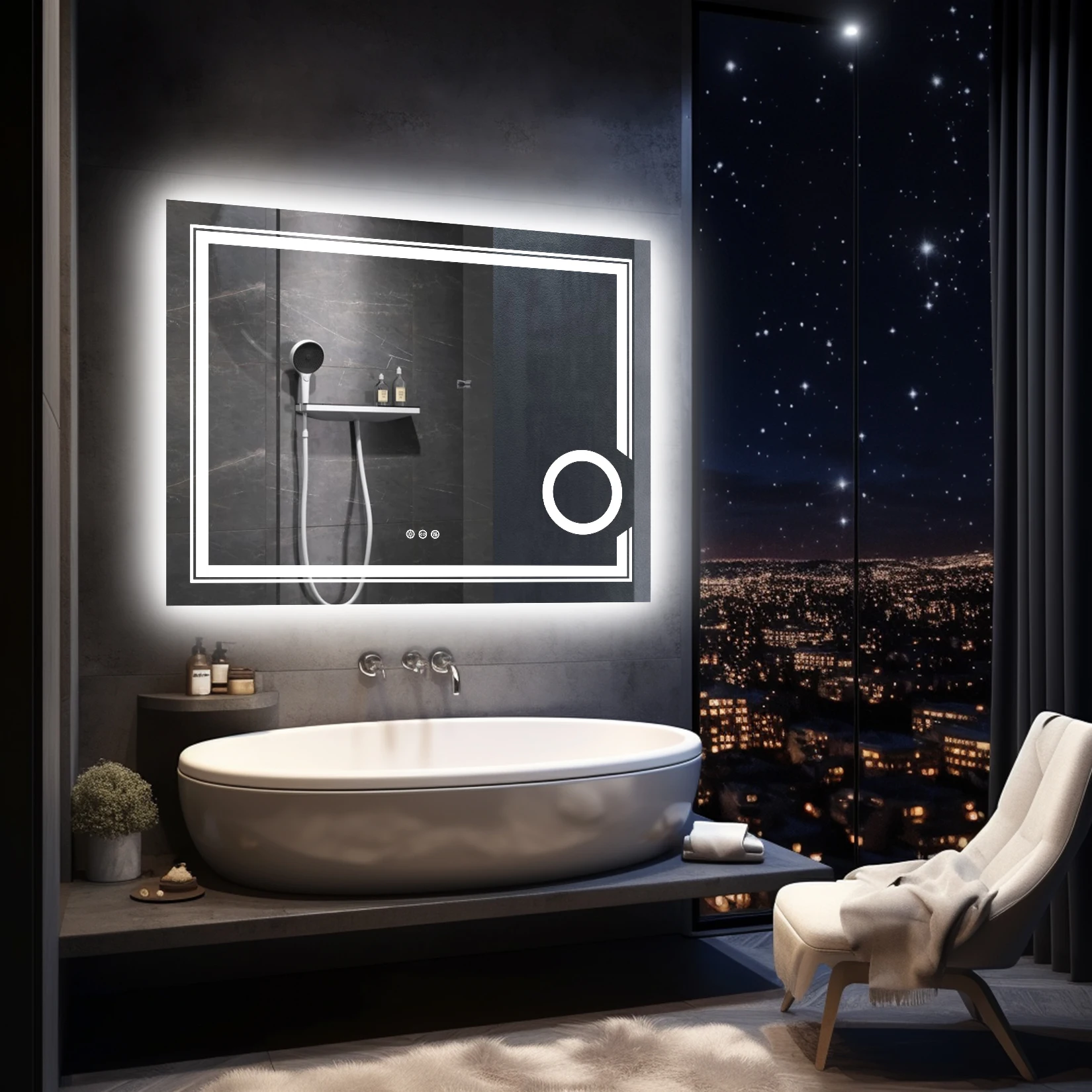 LED Lighted Smart Bathroom Mirror - Image 2