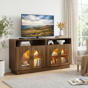 Modern Wood Grain Entertainment Center TV Stand