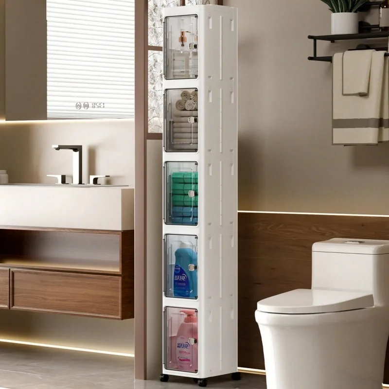 5-Tiers Slim Bathroom Storage Cabinet - Image 2