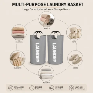 2 Pack 115L Extra Large Laundry Hamper - Thumbnail Image 3