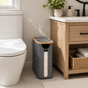 Toilet Paper Storage Basket with Lid,