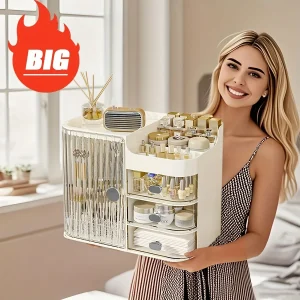 Cosmetic Storage Box with 3 Drawers