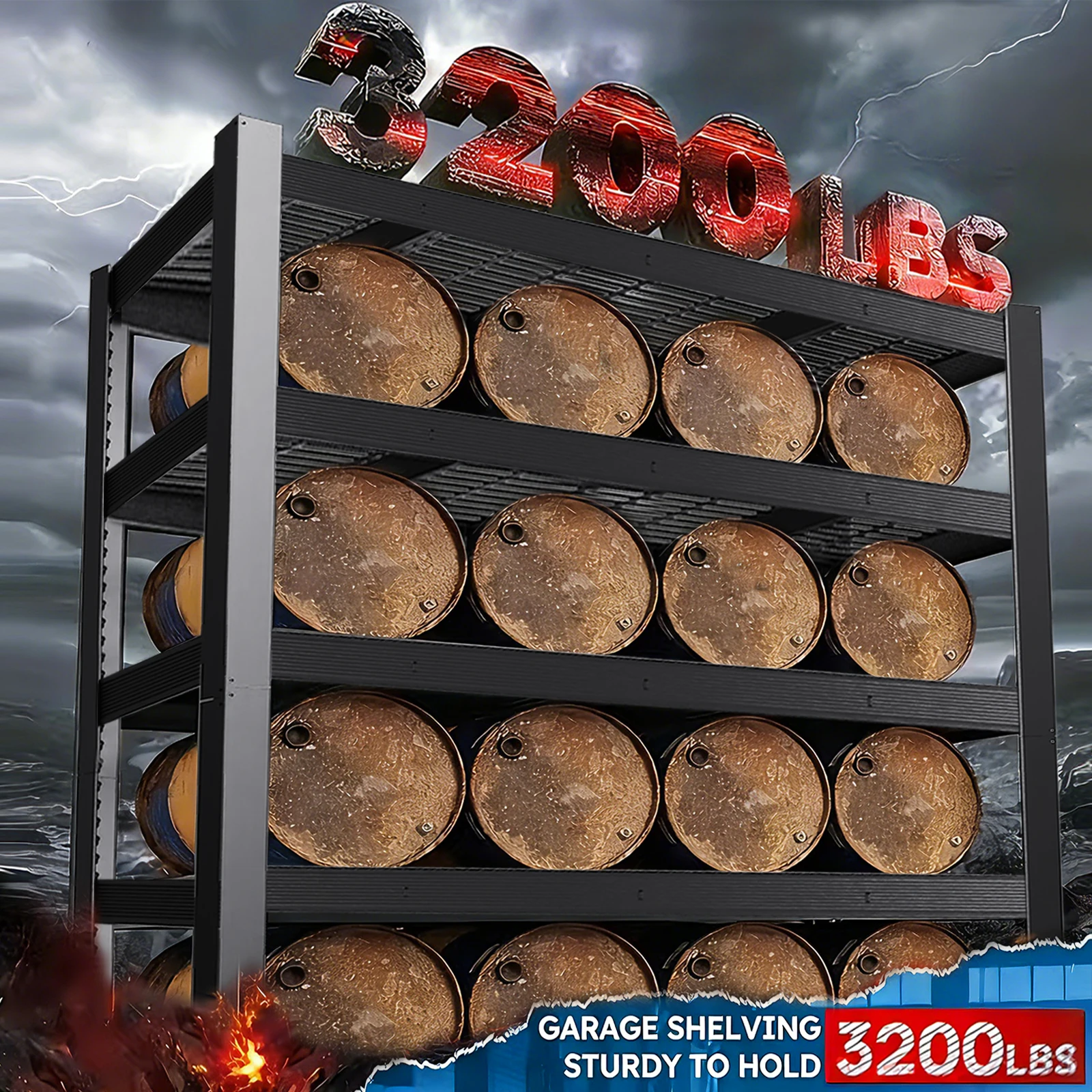 84 Inch Heavy-Duty Metal Storage Rack - Image 2