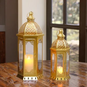 Set of 2 Decorative Candle Lanterns - Thumbnail Image 2