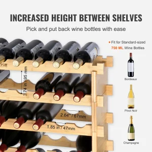 Stackable Modular Wine Rack Free Standing - Thumbnail Image 2