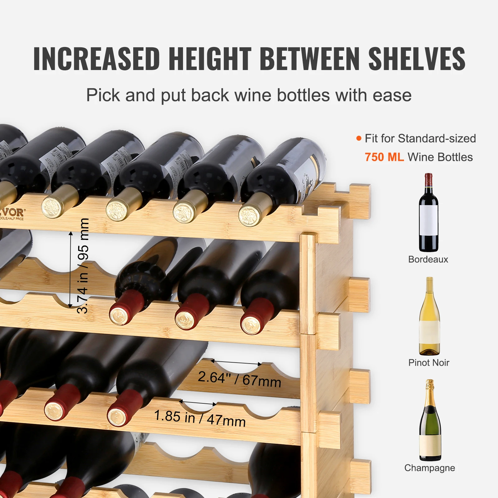 Stackable Modular Wine Rack Free Standing - Image 2