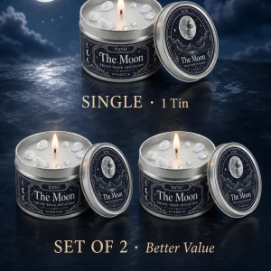 The Moon Tarot Candle with White Crystal Stones, - Thumbnail Image 8