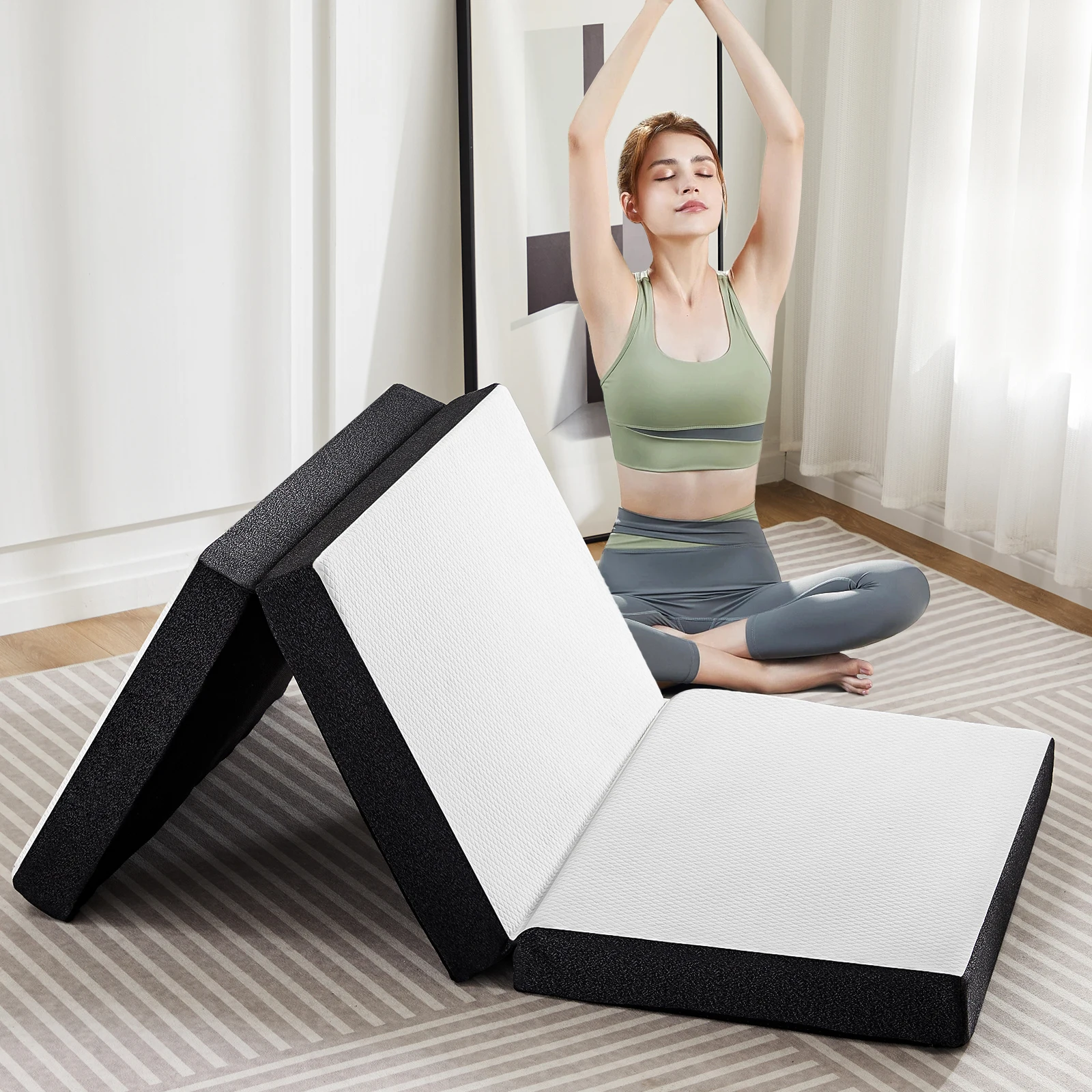 3-4Inch Soft Mattress Tri-Fold Memory Foam Mattress - Image 1