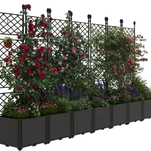 Plastic Planter Box w/ Trellis Rack