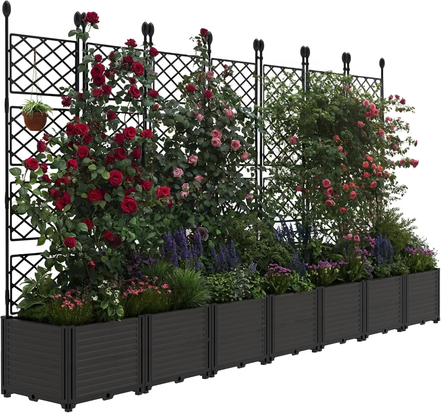 Plastic Planter Box w/ Trellis Rack - Image 1
