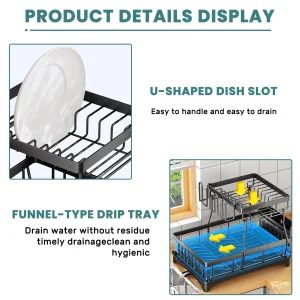 Large 2-tier dish drying rack for kitchen countertops - Thumbnail Image 3