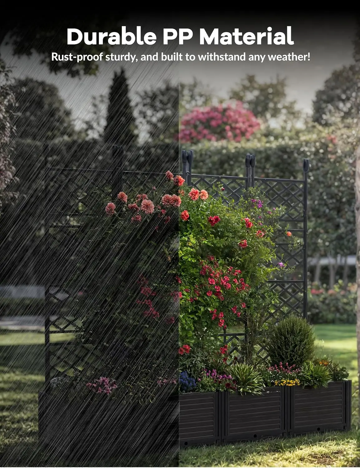Plastic Planter Box w/ Trellis Rack - Image 3